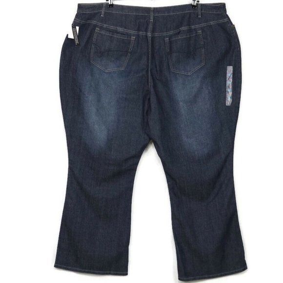 Fashion Bug Weekend Casual Bootcut Jeans Dark Stretch Plus Size 32W x 33 - Picture 2 of 9